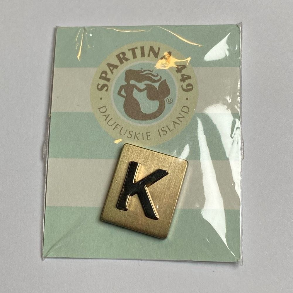 New Old Stock Spartina 449 Magnetic Accessories Golden Letter K Charm